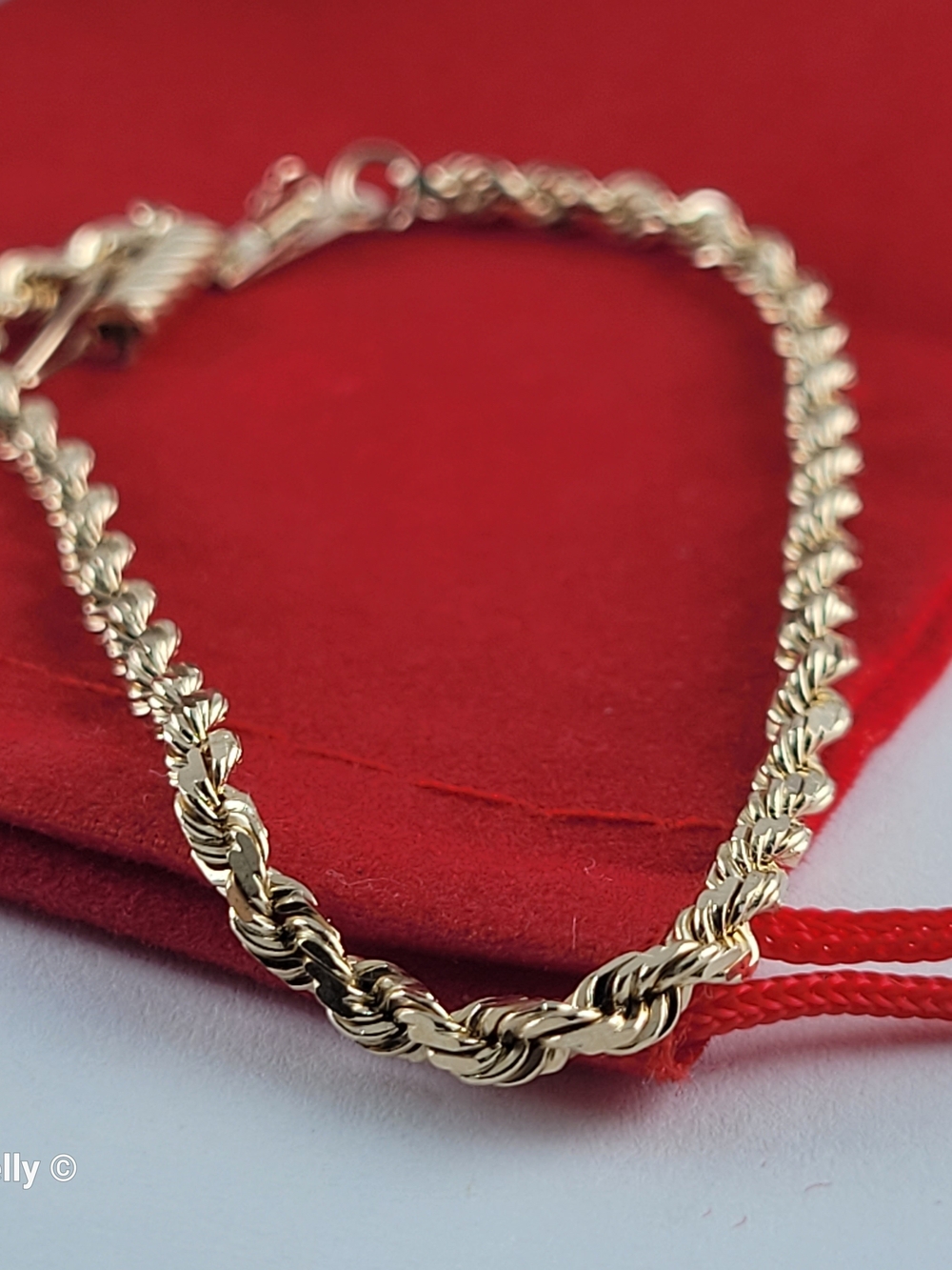 14K Yellow Gold Rope Link Bracelet with Barrel Clasp - Solid Gold! 👌🎁